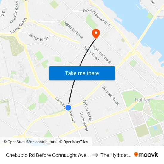 Chebucto Rd Before Connaught Ave (6404) to The Hydrostone map