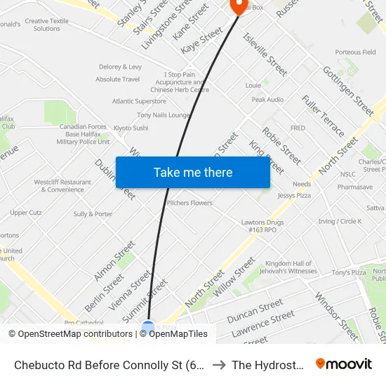 Chebucto Rd Before Connolly St (6405) to The Hydrostone map
