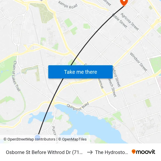 Osborne St Before Withrod Dr (7188) to The Hydrostone map