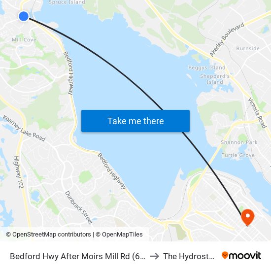 Bedford Hwy After Moirs Mill Rd (6253) to The Hydrostone map