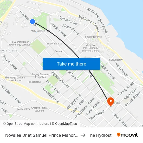 Novalea Dr at Samuel Prince Manor (7368) to The Hydrostone map
