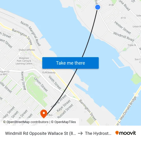 Windmill Rd Opposite Wallace St (8546) to The Hydrostone map