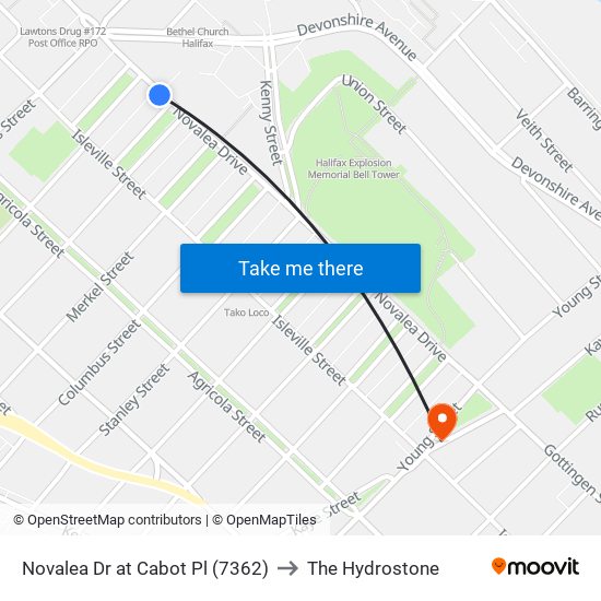 Novalea Dr at Cabot Pl (7362) to The Hydrostone map