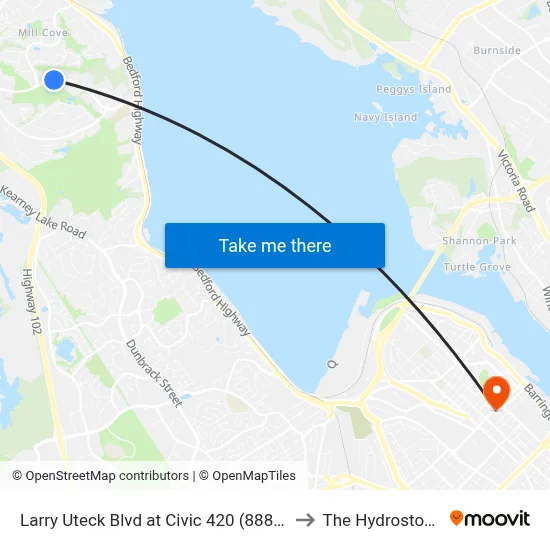 Larry Uteck Blvd at Civic 420 (8880) to The Hydrostone map