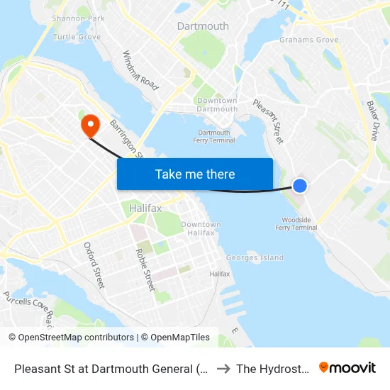 Pleasant St at Dartmouth General (7481) to The Hydrostone map