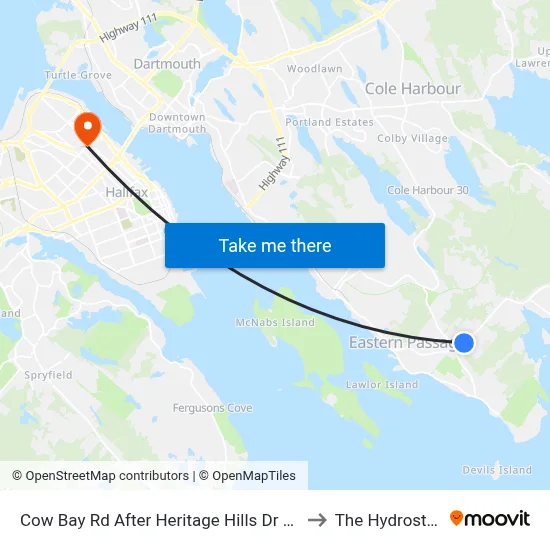 Cow Bay Rd After Heritage Hills Dr (8667) to The Hydrostone map