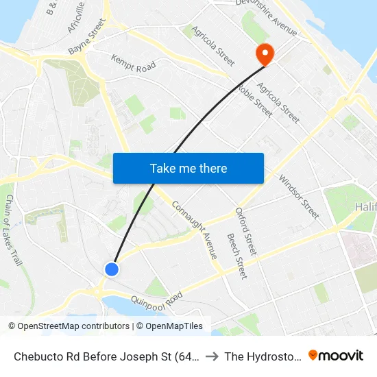 Chebucto Rd Before Joseph St (6415) to The Hydrostone map