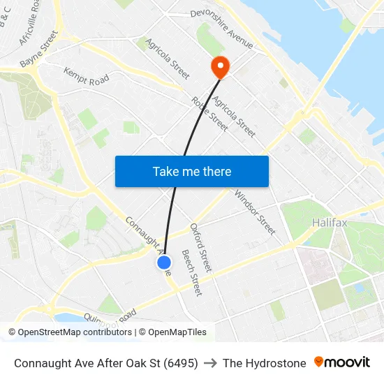 Connaught Ave After Oak St (6495) to The Hydrostone map
