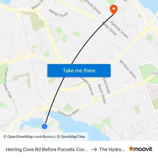 Herring Cove Rd Before Purcells Cove Rd (6903) to The Hydrostone map