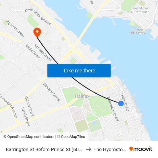 Barrington St Before Prince St (6084) to The Hydrostone map