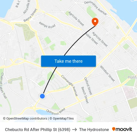 Chebucto Rd After Phillip St (6398) to The Hydrostone map