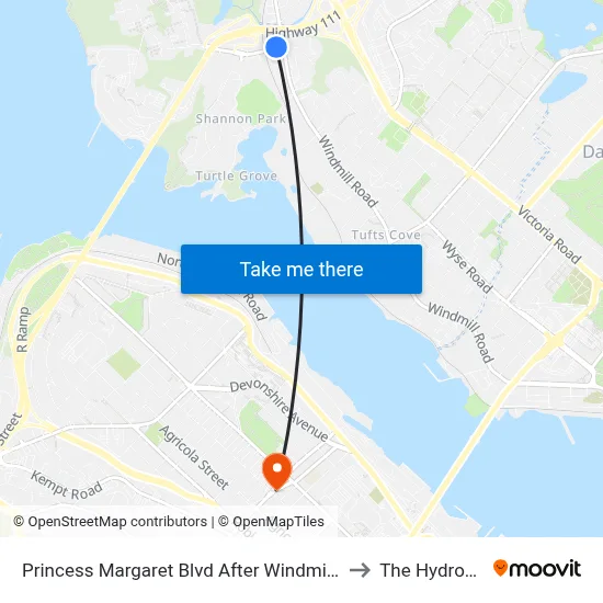 Princess Margaret Blvd After Windmill Rd (8075) to The Hydrostone map