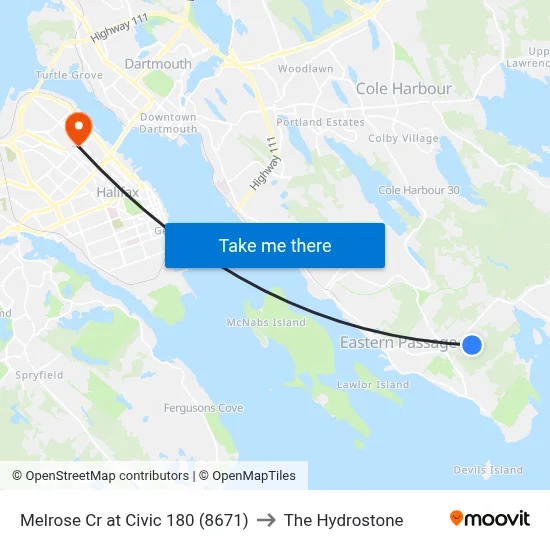 Melrose Cr at Civic 180 (8671) to The Hydrostone map