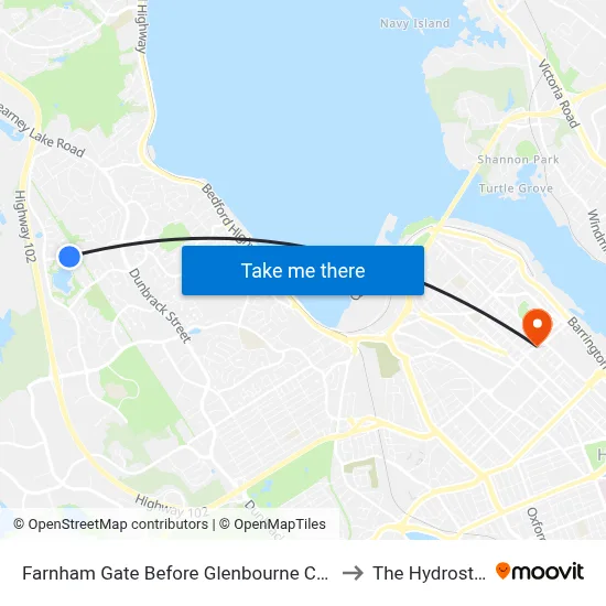 Farnham Gate Before Glenbourne Ct (6650) to The Hydrostone map
