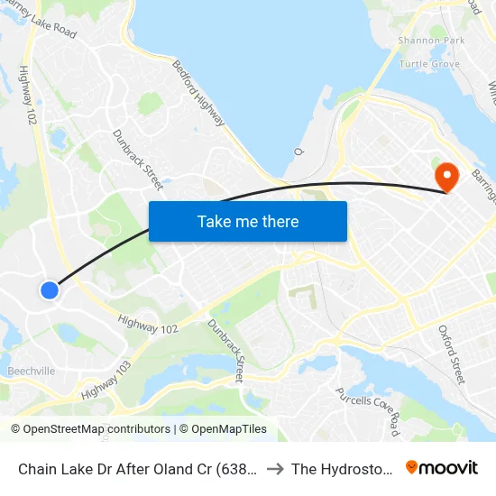 Chain Lake Dr After Oland Cr (6386) to The Hydrostone map