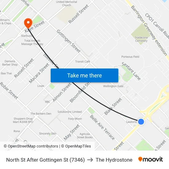 North St After Gottingen St (7346) to The Hydrostone map