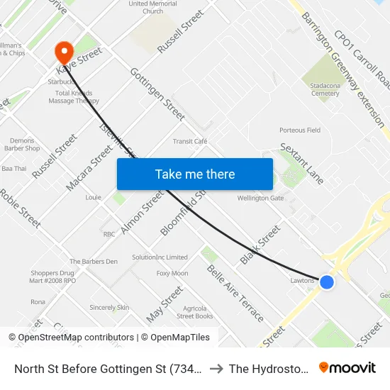 North St Before Gottingen St (7347) to The Hydrostone map