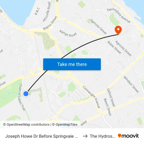 Joseph Howe Dr Before Springvale Ave (7009) to The Hydrostone map