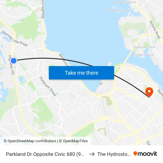 Parkland Dr Opposite Civic 680 (9027) to The Hydrostone map