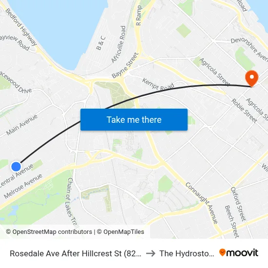 Rosedale Ave After Hillcrest St (8246) to The Hydrostone map