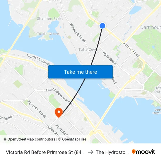 Victoria Rd Before Primrose St (8426) to The Hydrostone map