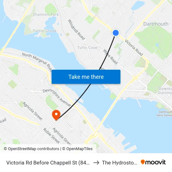 Victoria Rd Before Chappell St (8420) to The Hydrostone map