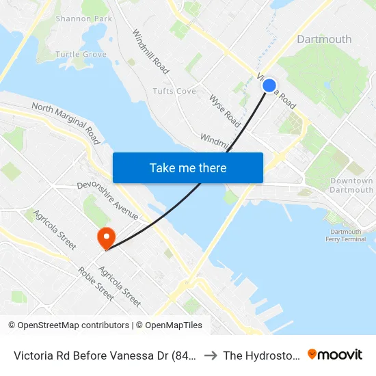 Victoria Rd Before Vanessa Dr (8428) to The Hydrostone map