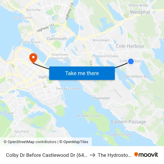 Colby Dr Before Castlewood Dr (6470) to The Hydrostone map