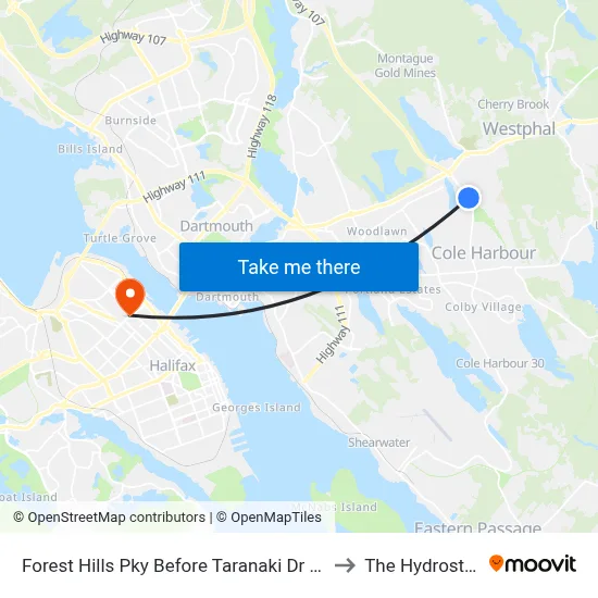 Forest Hills Pky Before Taranaki Dr (6668) to The Hydrostone map