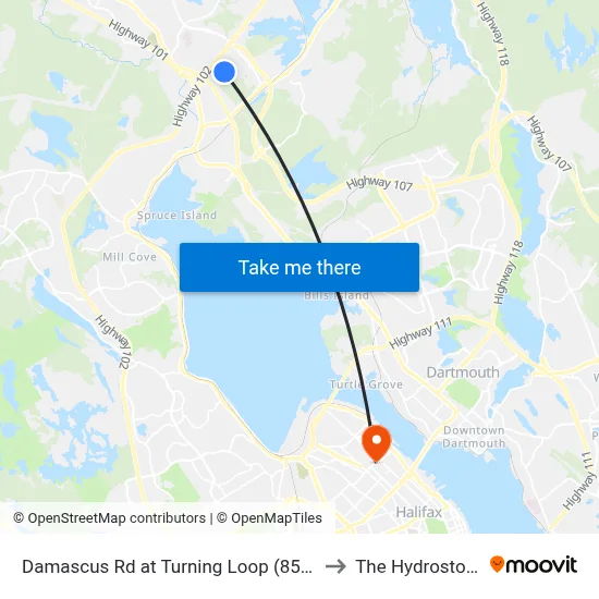 Damascus Rd at Turning Loop (8505) to The Hydrostone map