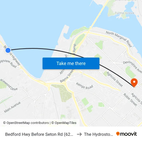 Bedford Hwy Before Seton Rd (6286) to The Hydrostone map
