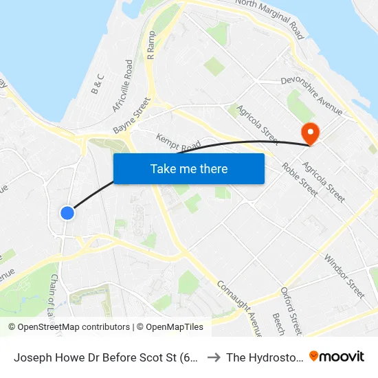 Joseph Howe Dr Before Scot St (6986) to The Hydrostone map