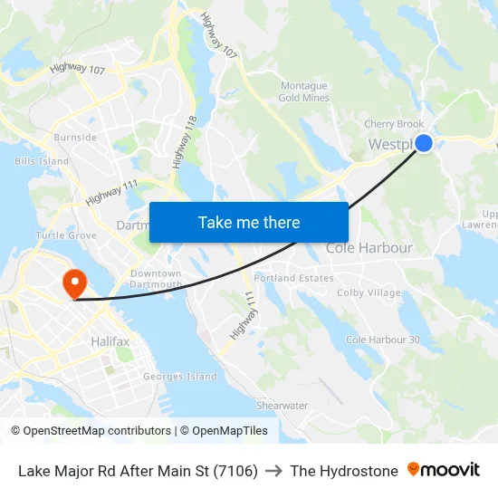 Lake Major Rd After Main St (7106) to The Hydrostone map