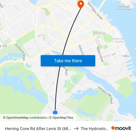 Herring Cove Rd After Levis St (6864) to The Hydrostone map