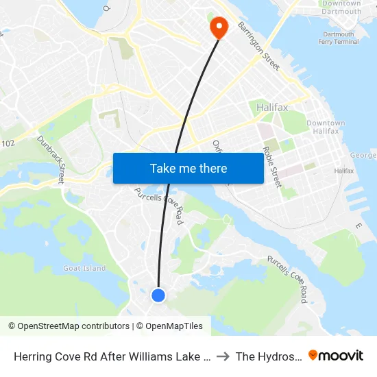 Herring Cove Rd After Williams Lake Rd (6867) to The Hydrostone map