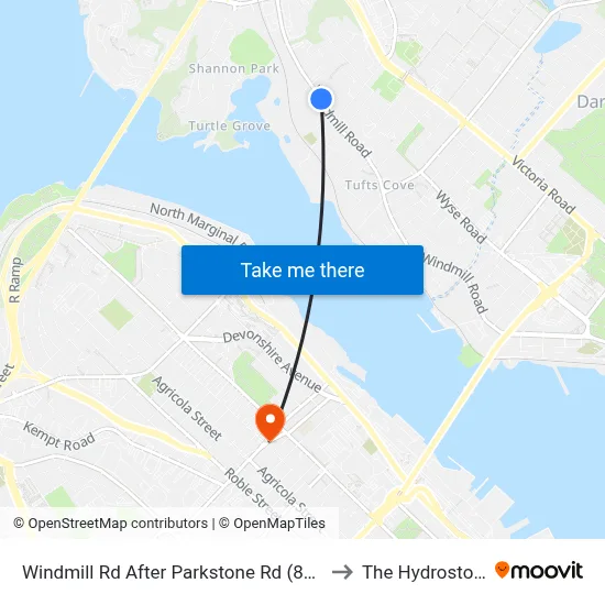 Windmill Rd After Parkstone Rd (8516) to The Hydrostone map