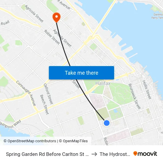 Spring Garden Rd Before Carlton St (8329) to The Hydrostone map