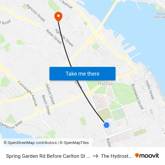Spring Garden Rd Before Carlton St (8328) to The Hydrostone map
