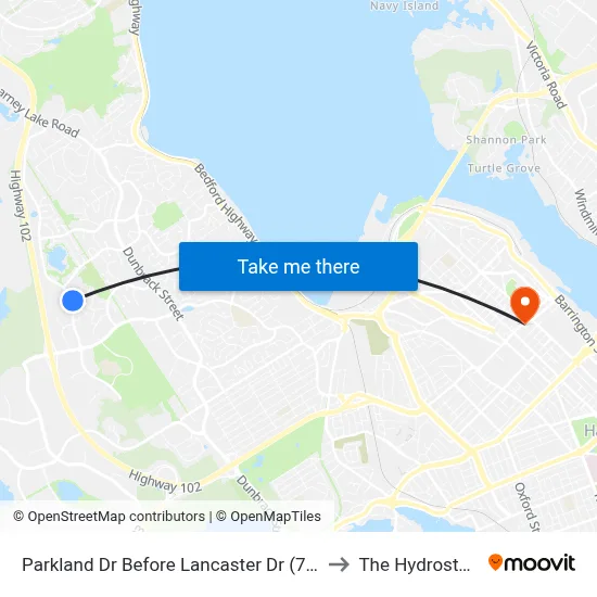 Parkland Dr Before Lancaster Dr (7434) to The Hydrostone map