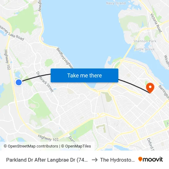 Parkland Dr After Langbrae Dr (7435) to The Hydrostone map