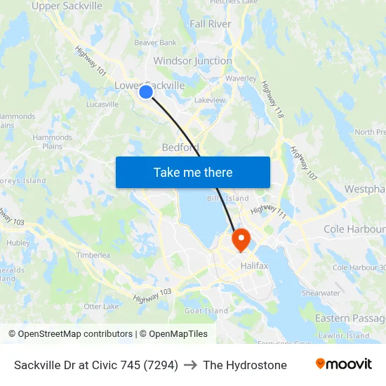 Sackville Dr at Civic 745 (7294) to The Hydrostone map