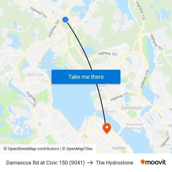 Damascus Rd at Civic 150 (9041) to The Hydrostone map