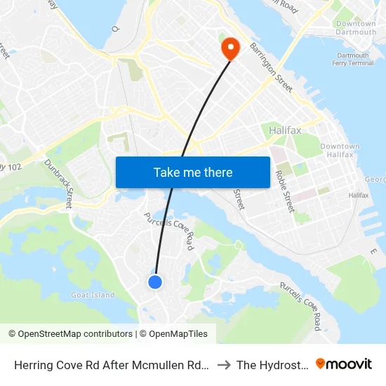 Herring Cove Rd After Mcmullen Rd (6870) to The Hydrostone map