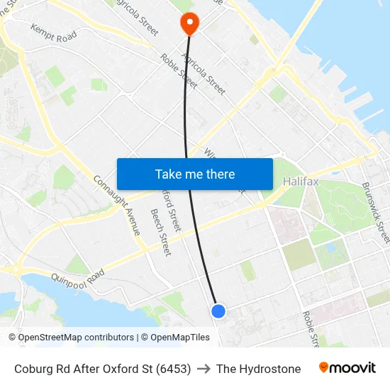 Coburg Rd After Oxford St (6453) to The Hydrostone map