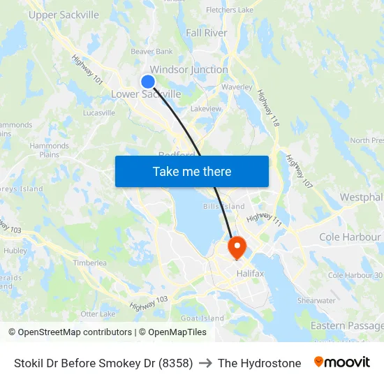 Stokil Dr Before Smokey Dr (8358) to The Hydrostone map