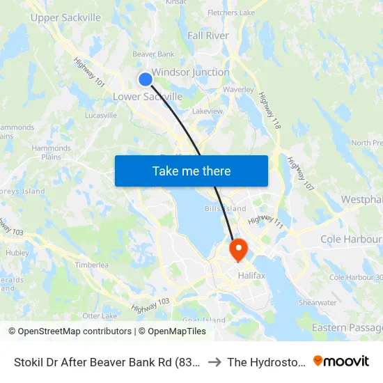 Stokil Dr After Beaver Bank Rd (8353) to The Hydrostone map