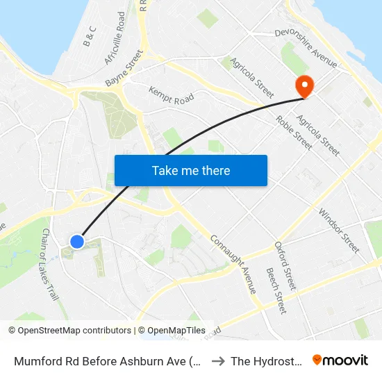 Mumford Rd Before Ashburn Ave (7280) to The Hydrostone map