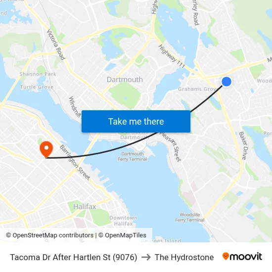 Tacoma Dr After Hartlen St (9076) to The Hydrostone map