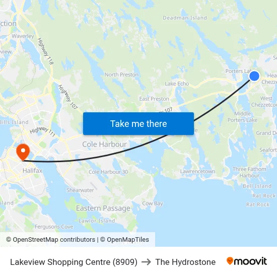 Lakeview Shopping Centre (8909) to The Hydrostone map