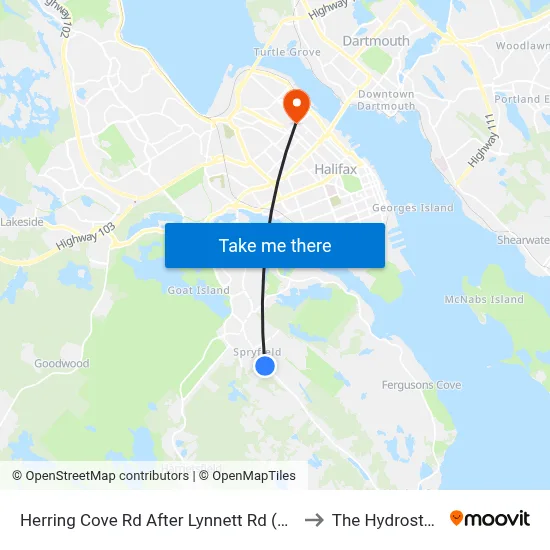 Herring Cove Rd After Lynnett Rd (6849) to The Hydrostone map